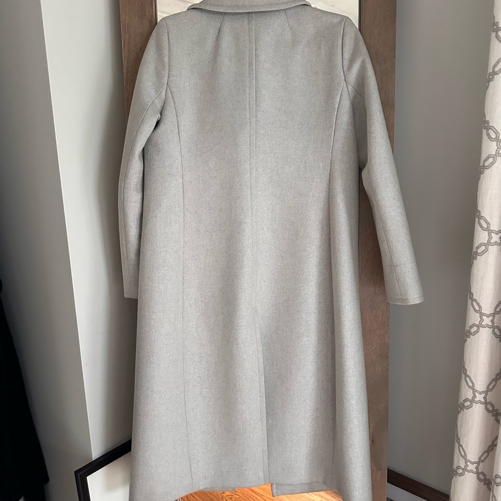 Classic Double-Breasted Wool Coat in Light Gray - Picture 3 of 7